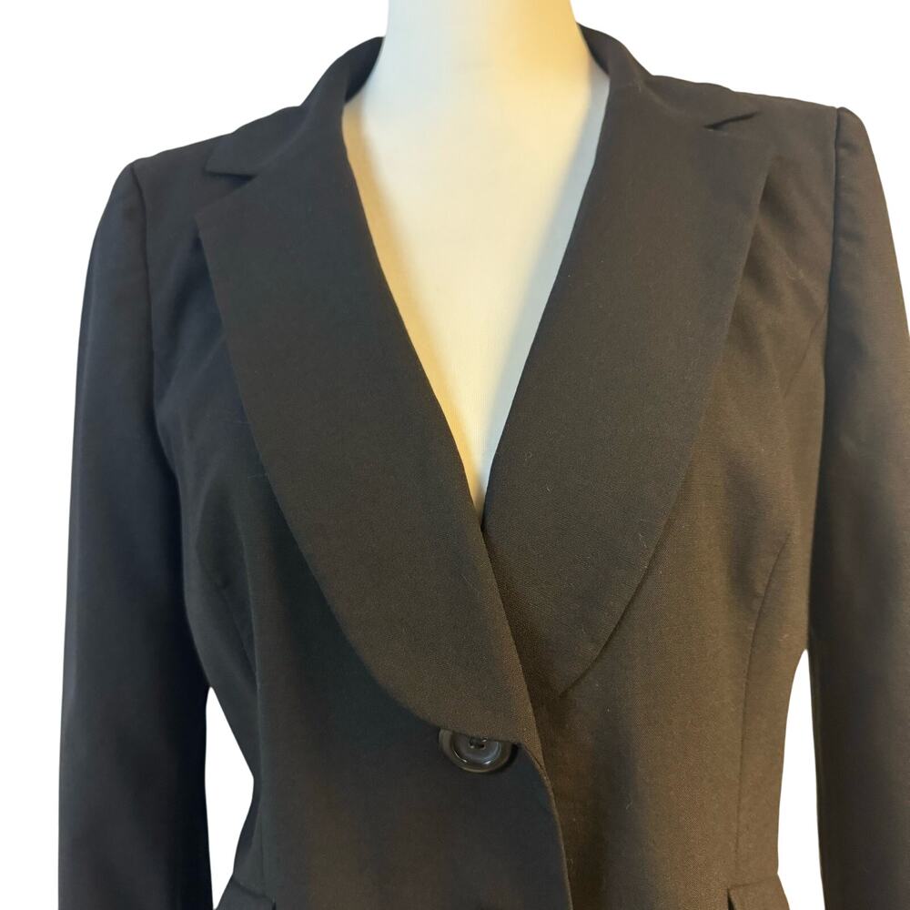 Semantiks Fitted Wool Dressy Holiday Career Work Lined Jacket Black Women 10 - Picture 3 of 10